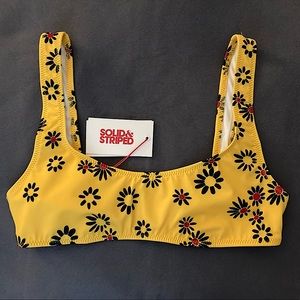 NWT Solid & Striped Yellow Daisy Elle Bikini Top - S